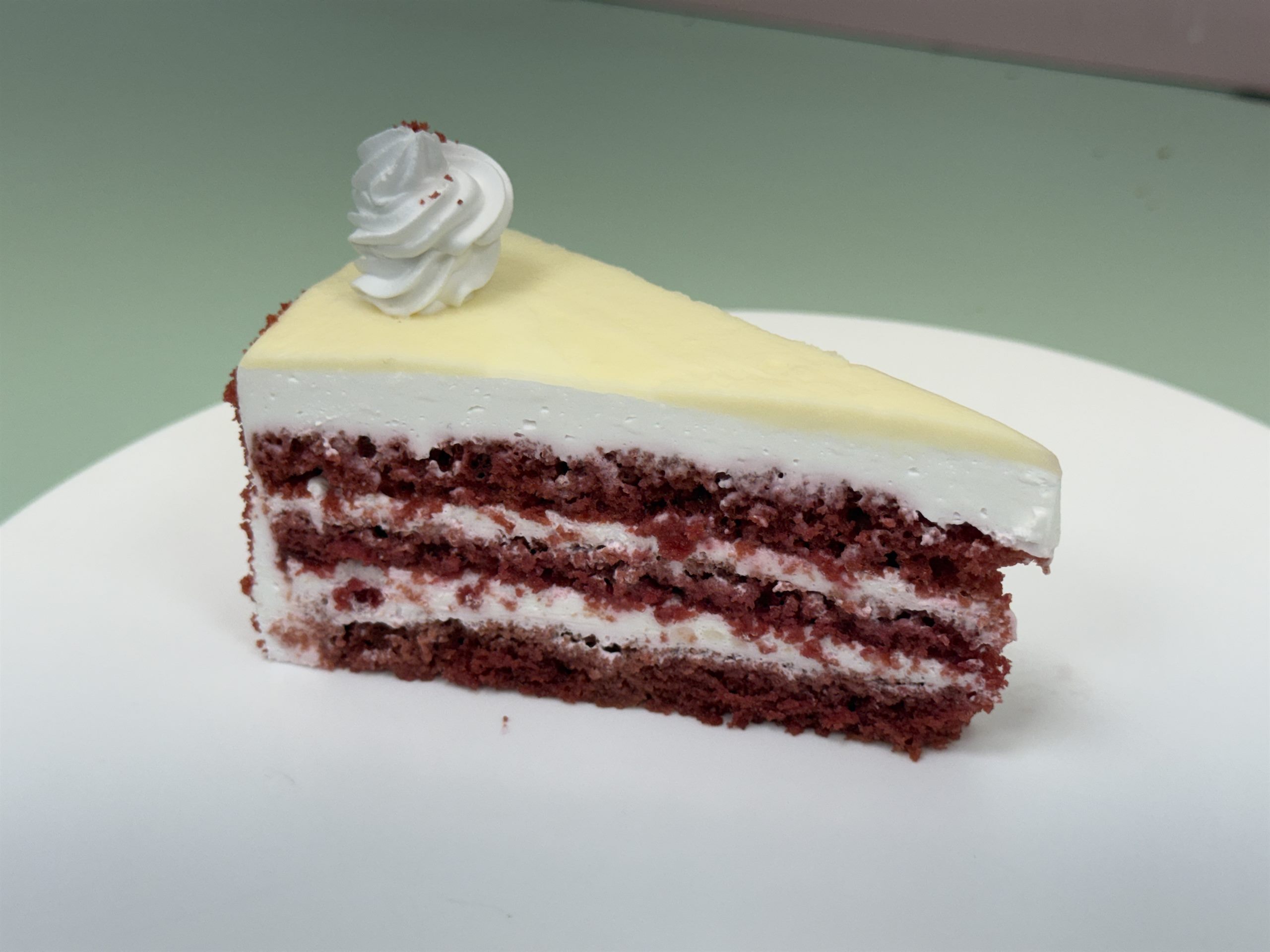 Red pastry slice