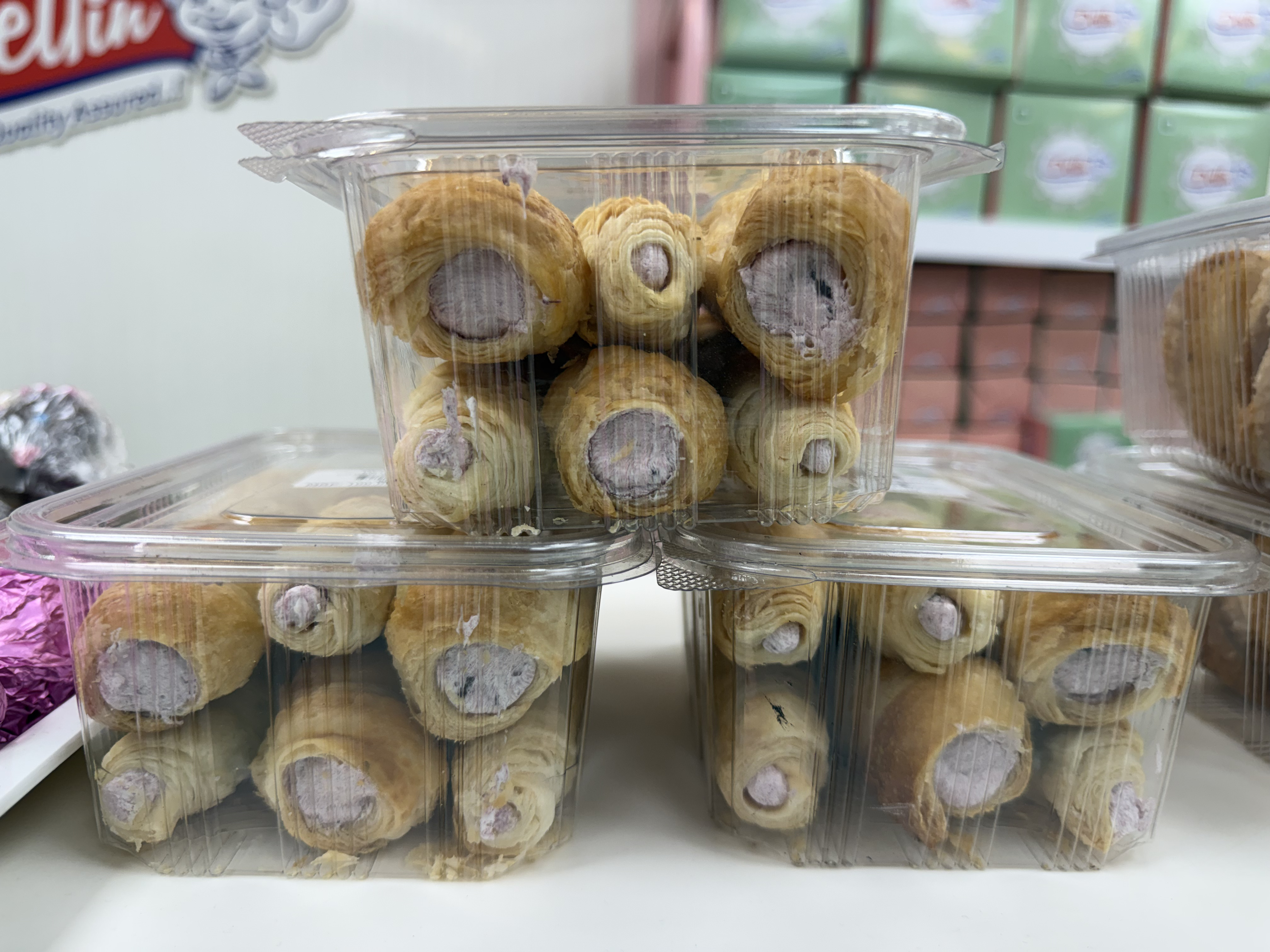 Cream roll box close-up